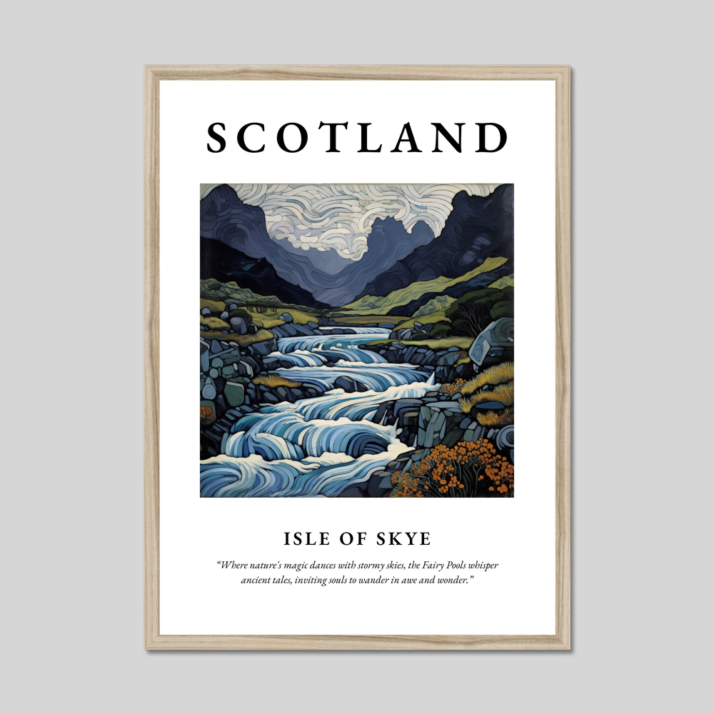 Poster in a natural frame with the word Scotland