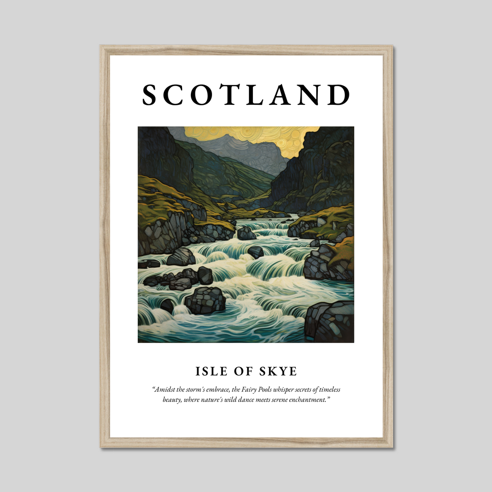 Poster in a natural frame with the word Scotland