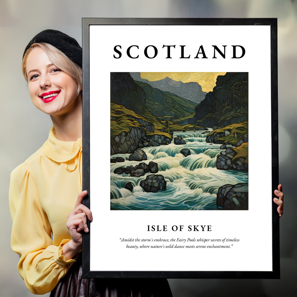 Person holding a poster of Isle of Skye