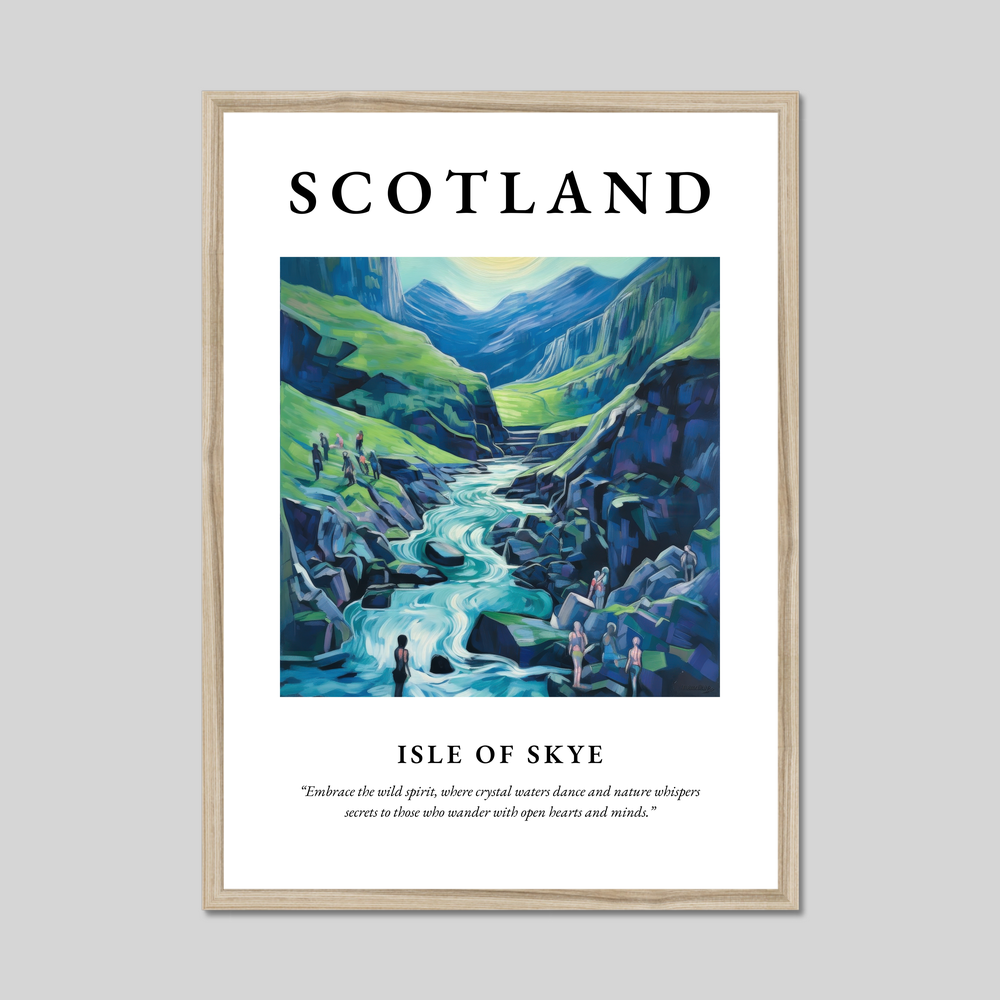 Poster in a natural frame with the word Scotland