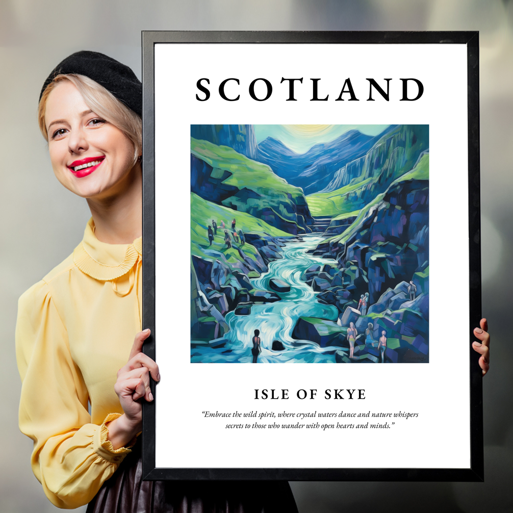 Person holding a poster of Isle of Skye