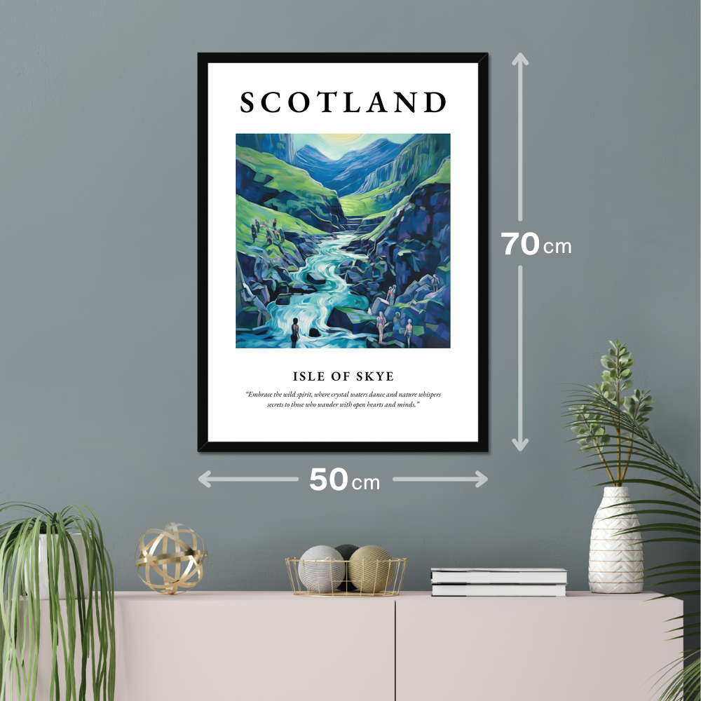 Poster of Isle of Skye hanging on a wall