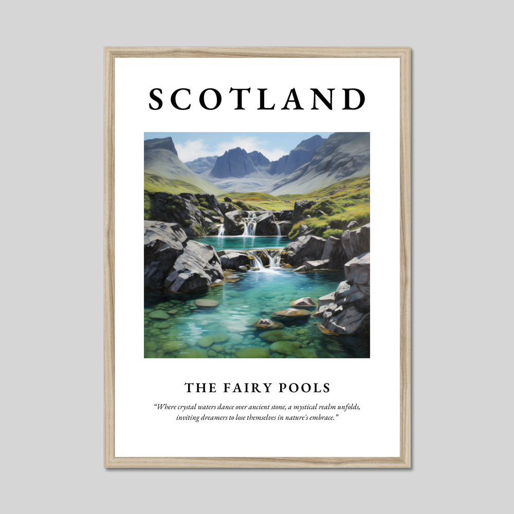 Poster in a natural frame with the word Scotland