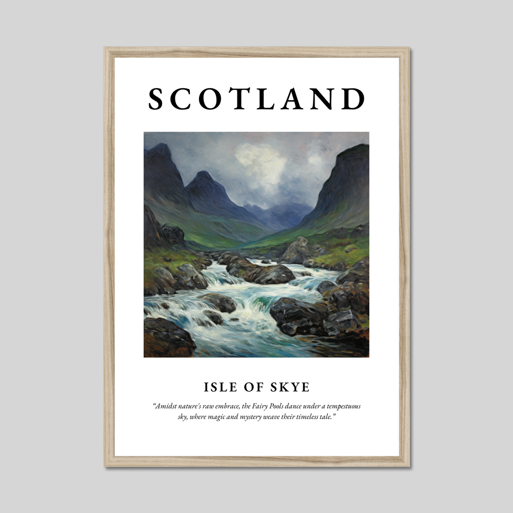 Poster in a natural frame with the word Scotland