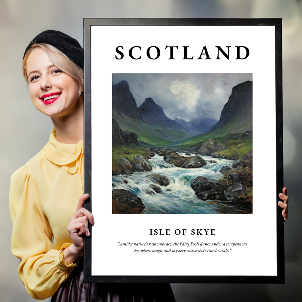 Person holding a poster of Isle of Skye