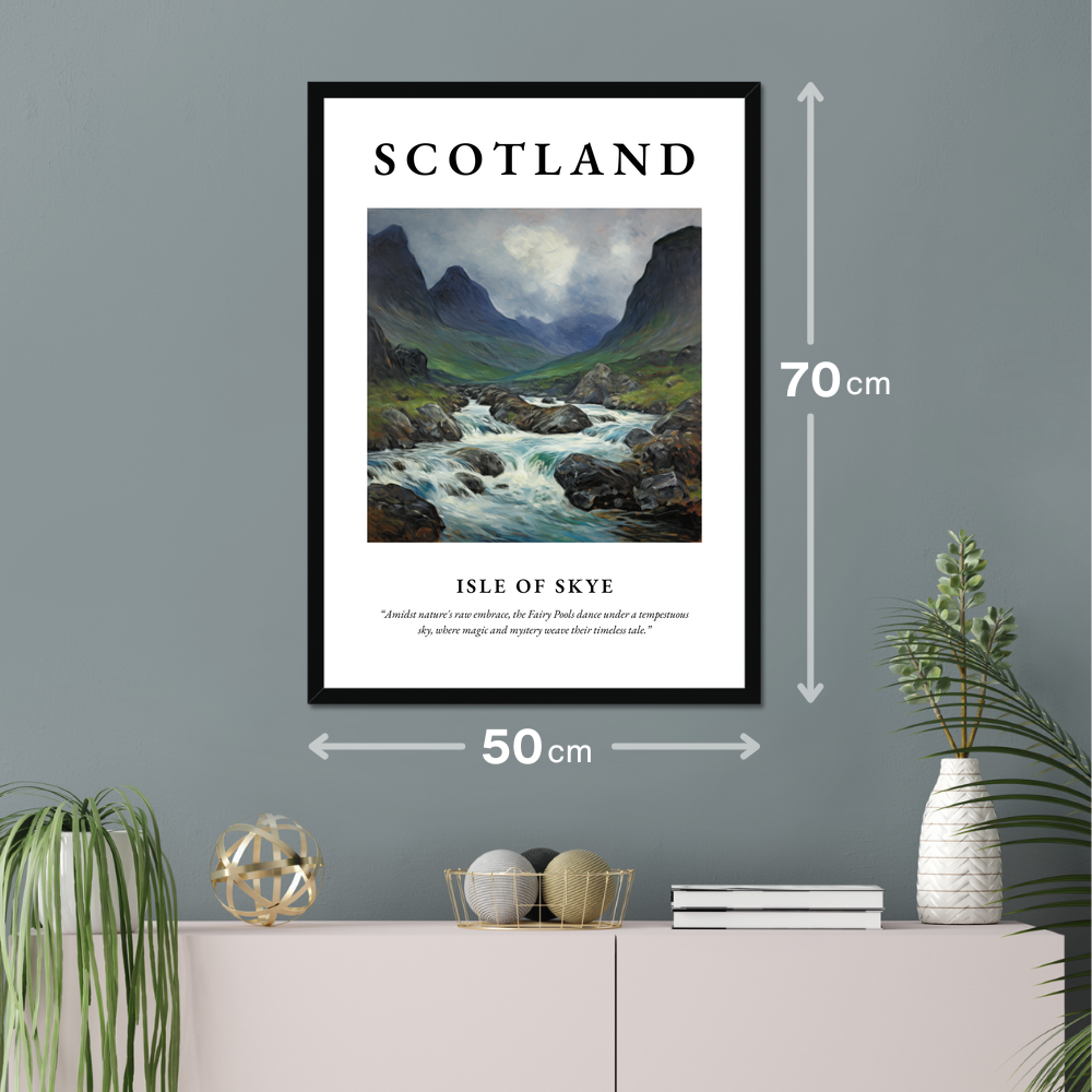 Poster of Isle of Skye hanging on a wall