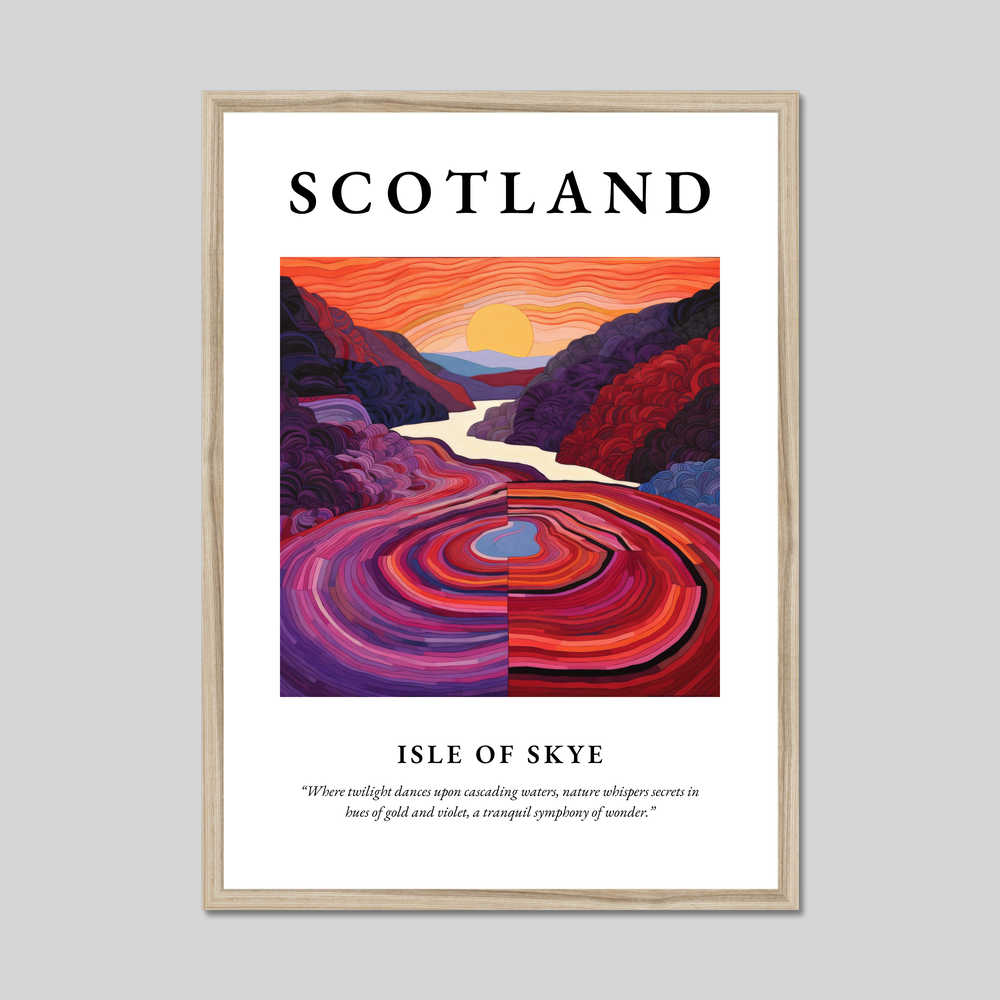 Poster in a natural frame with the word Scotland