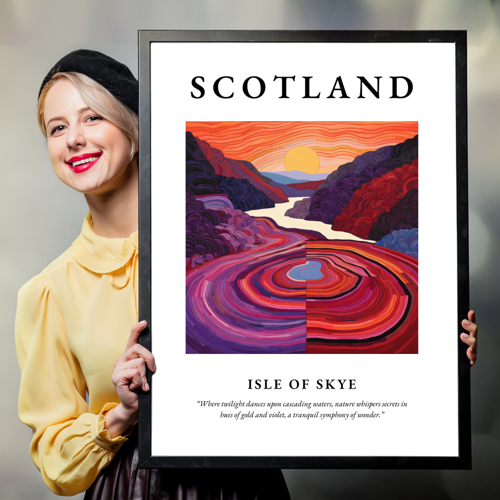 Person holding a poster of Isle of Skye