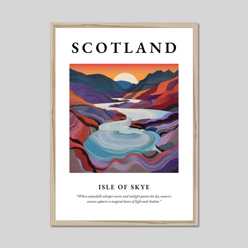 Poster in a natural frame with the word Scotland