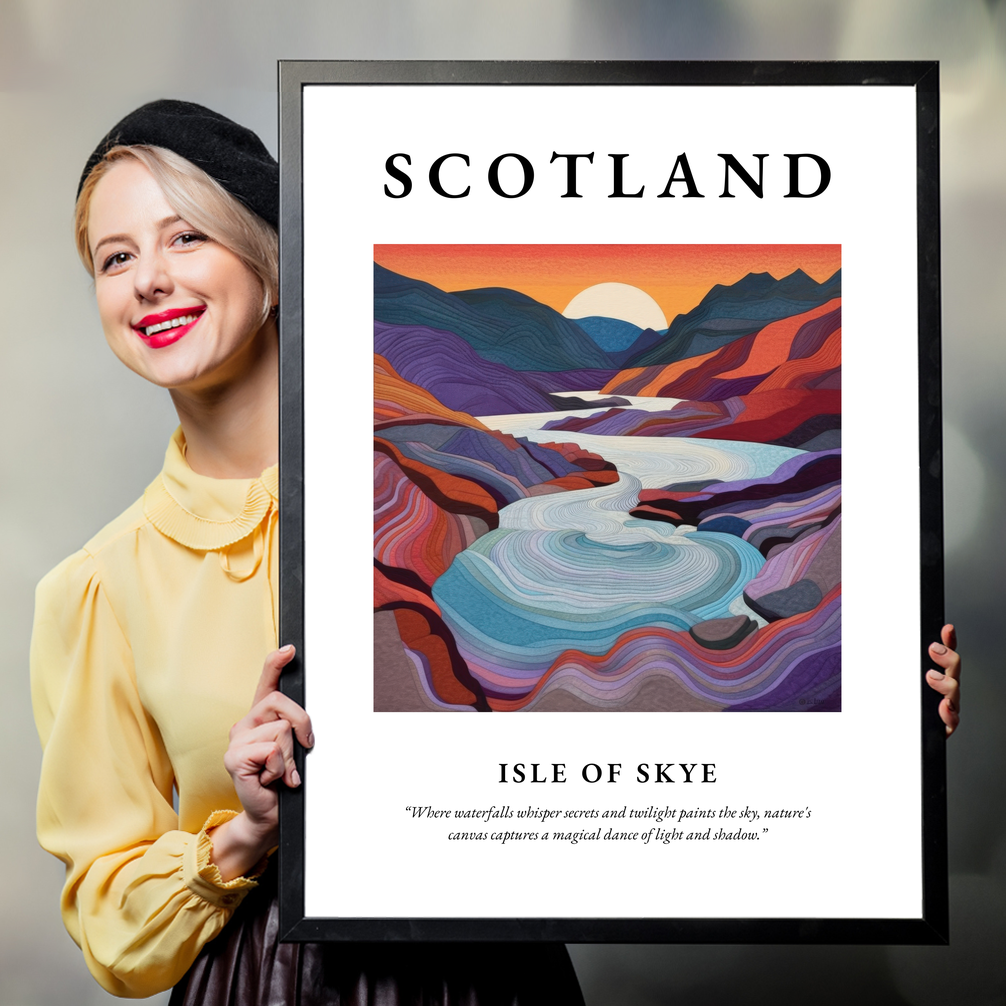 Person holding a poster of Isle of Skye