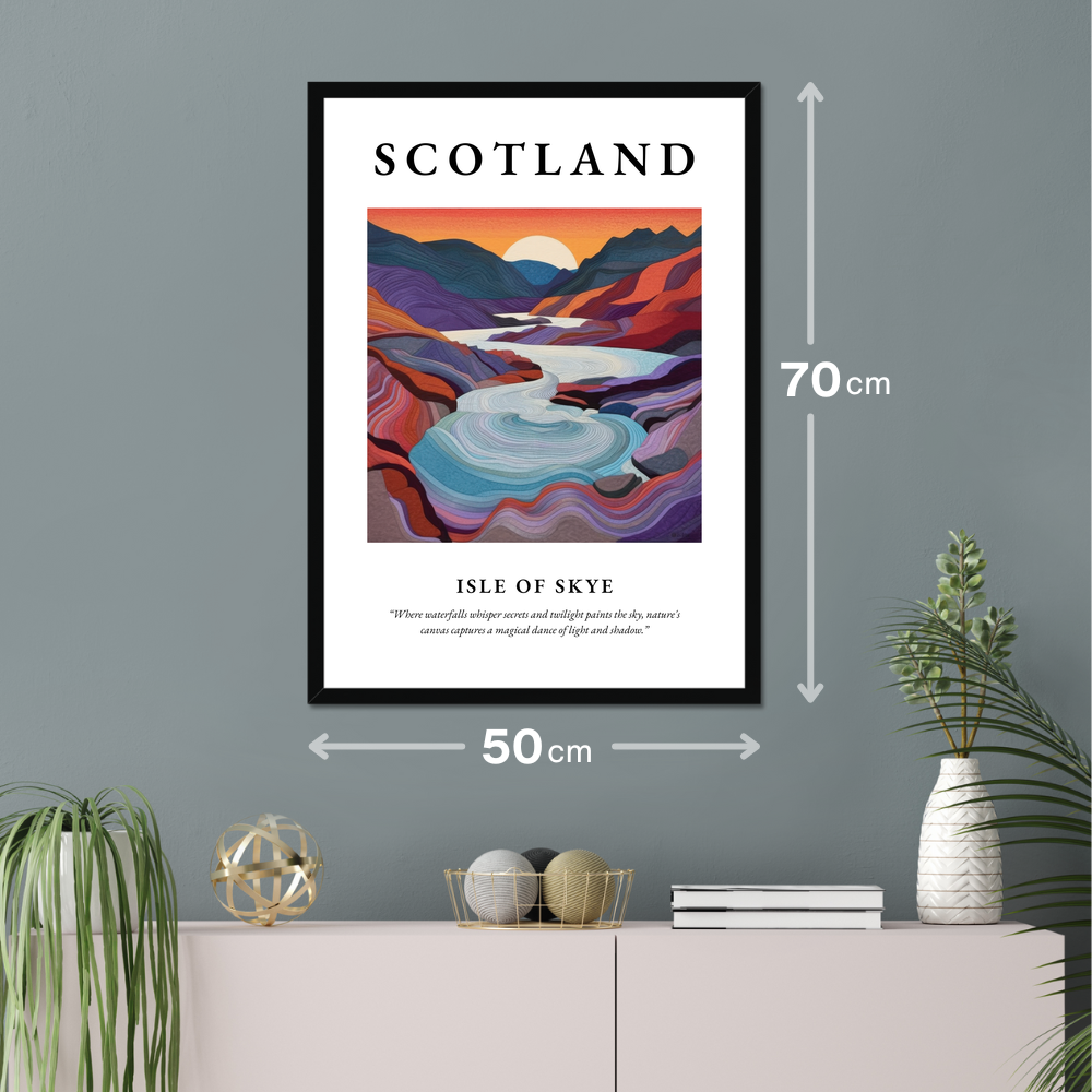 Poster of Isle of Skye hanging on a wall