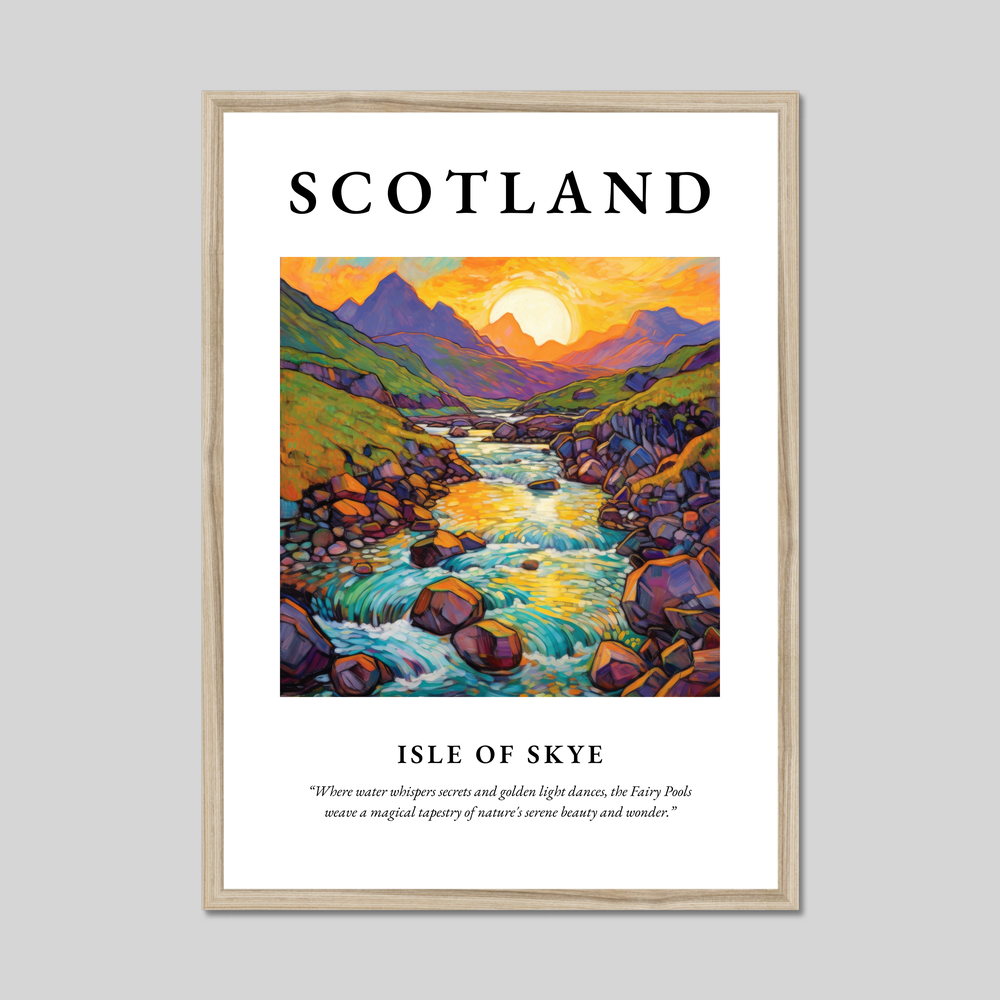 Poster in a natural frame with the word Scotland