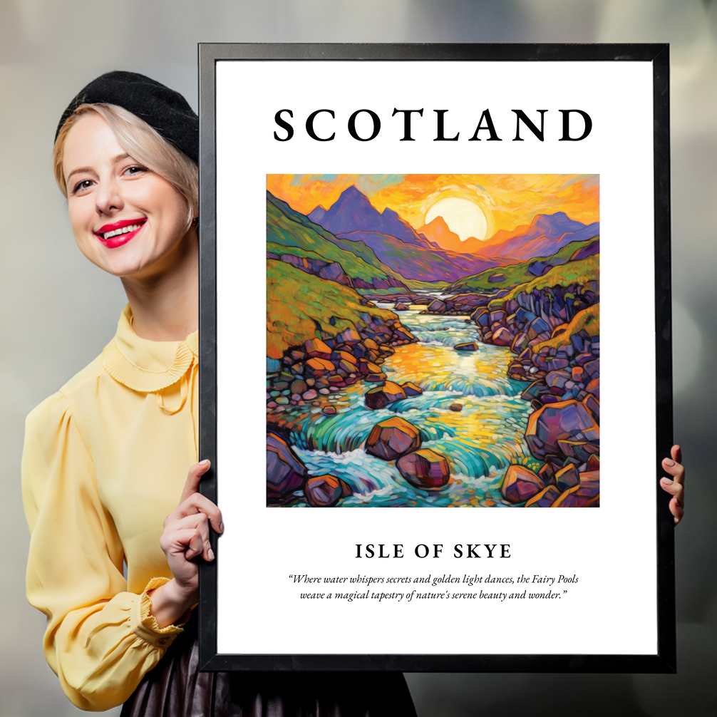 Person holding a poster of Isle of Skye