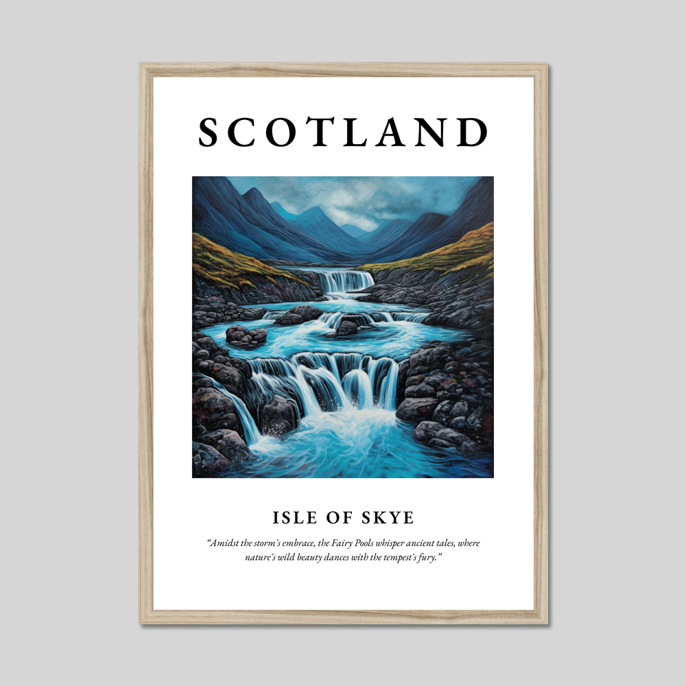 Poster in a natural frame with the word Scotland