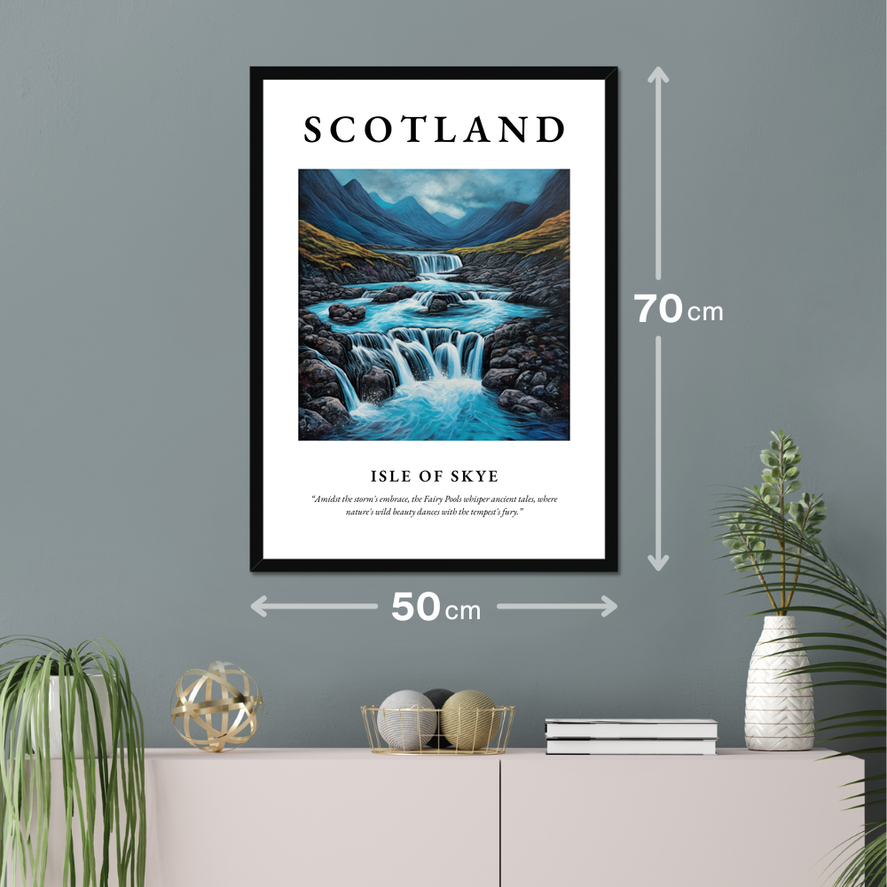 Poster of Isle of Skye hanging on a wall