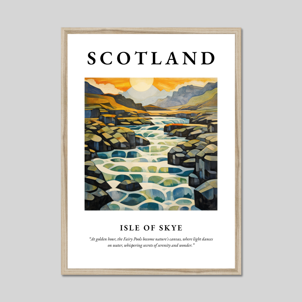 Poster in a natural frame with the word Scotland