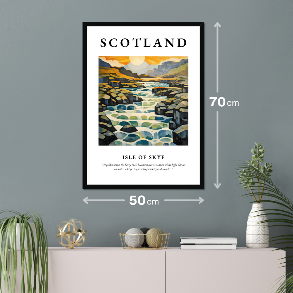 Poster of Isle of Skye hanging on a wall