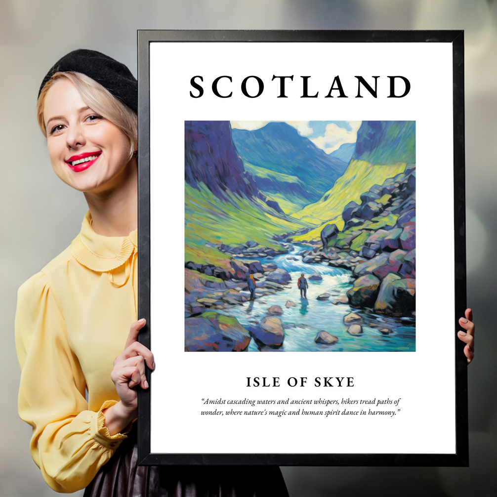 Person holding a poster of Isle of Skye