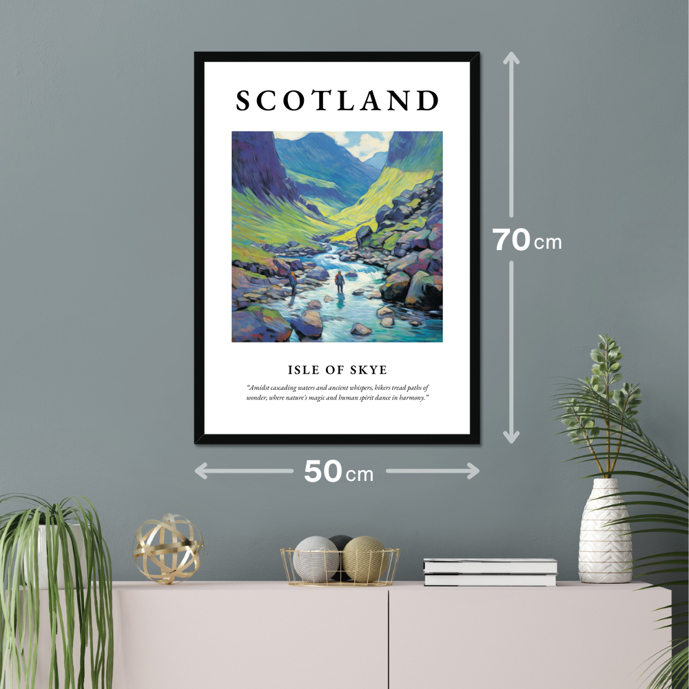 Poster of Isle of Skye hanging on a wall