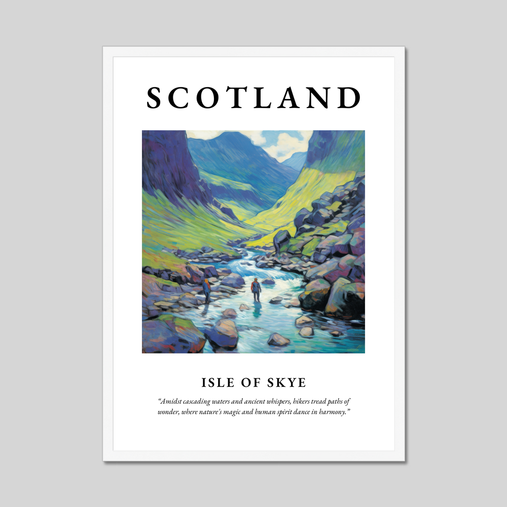 Poster in a white frame with the word Scotland