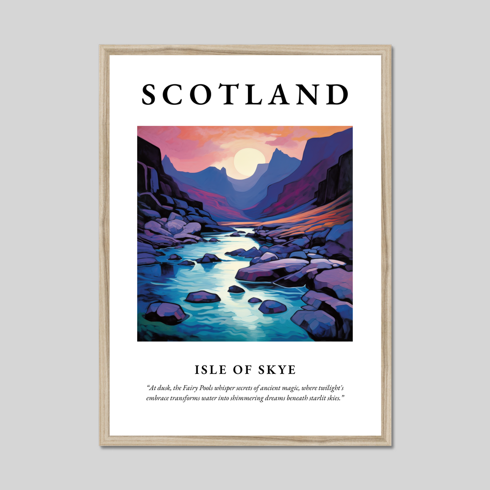 Poster in a natural frame with the word Scotland