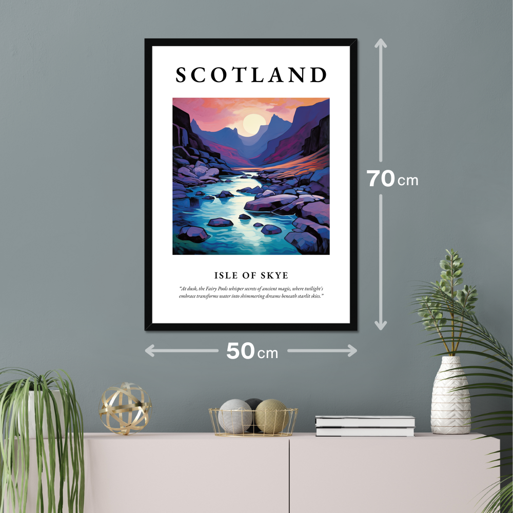 Poster of Isle of Skye hanging on a wall