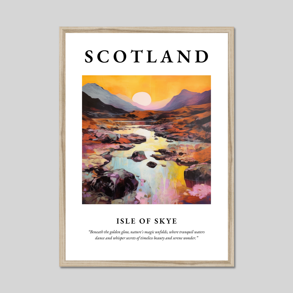 Poster in a natural frame with the word Scotland