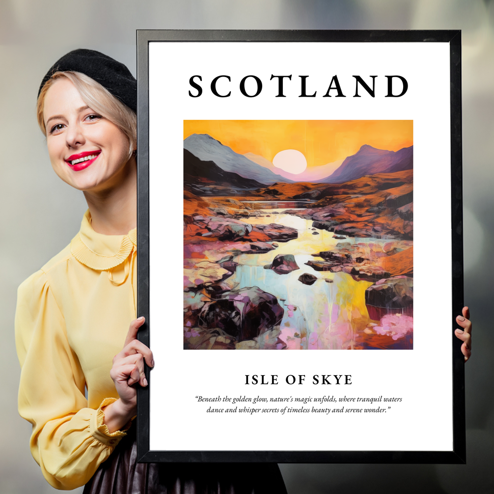 Person holding a poster of Isle of Skye