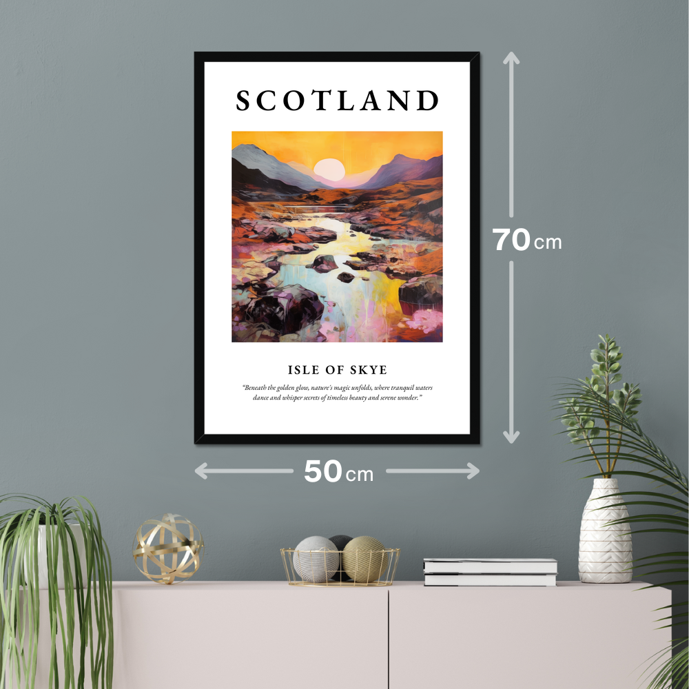 Poster of Isle of Skye hanging on a wall