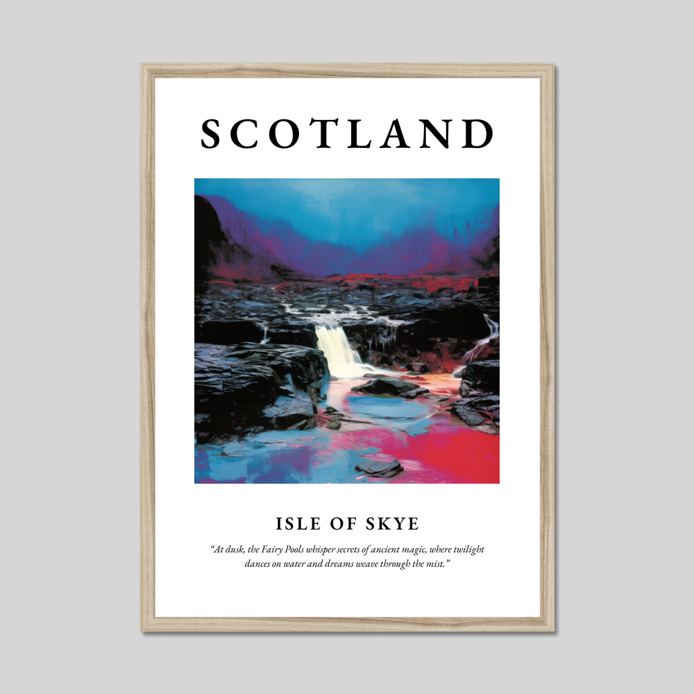 Poster in a natural frame with the word Scotland