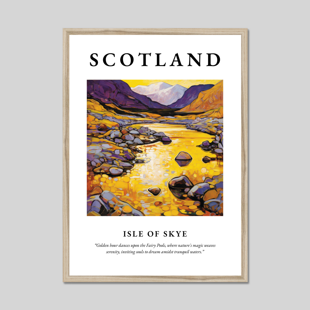 Poster in a natural frame with the word Scotland