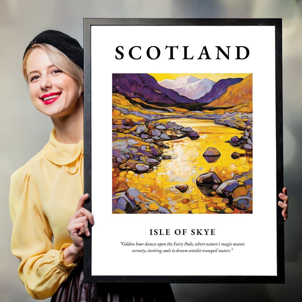 Person holding a poster of Isle of Skye