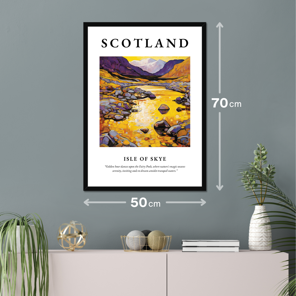 Poster of Isle of Skye hanging on a wall