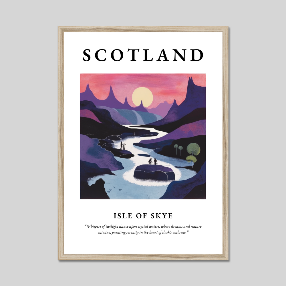 Poster in a natural frame with the word Scotland