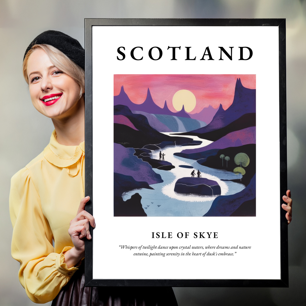 Person holding a poster of Isle of Skye