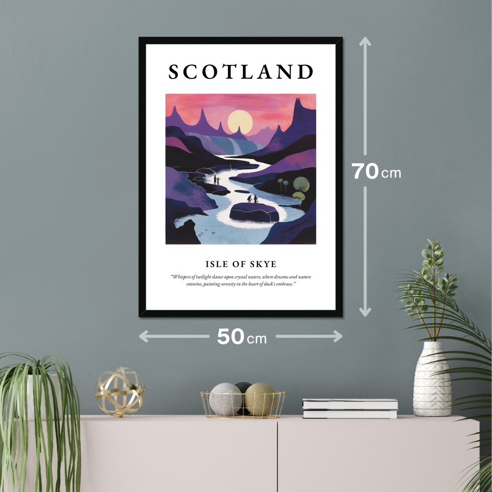 Poster of Isle of Skye hanging on a wall