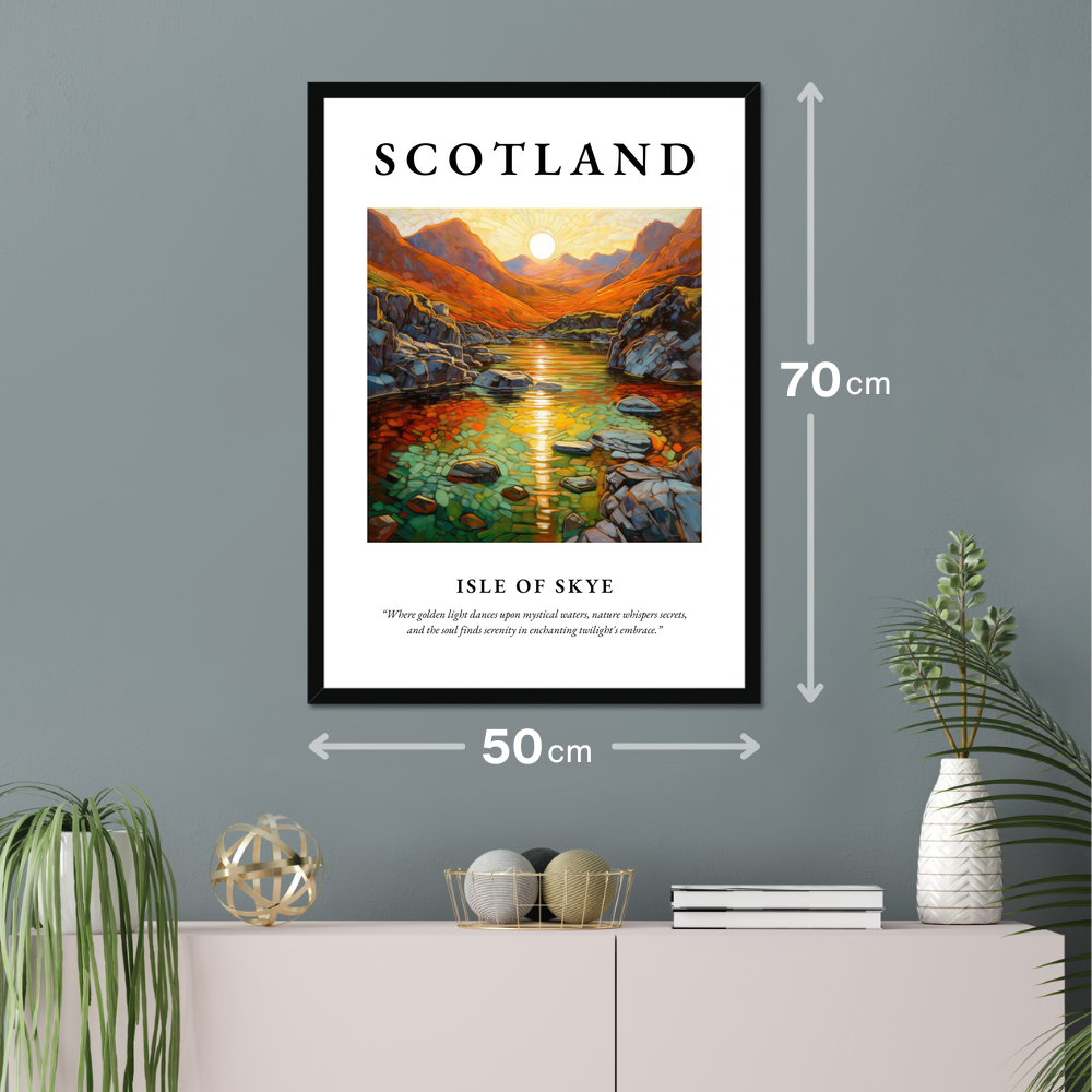 Poster of Isle of Skye hanging on a wall