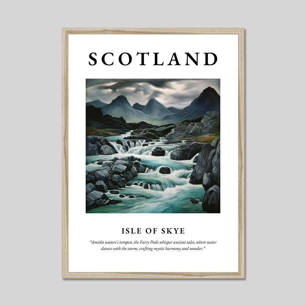 Poster in a natural frame with the word Scotland