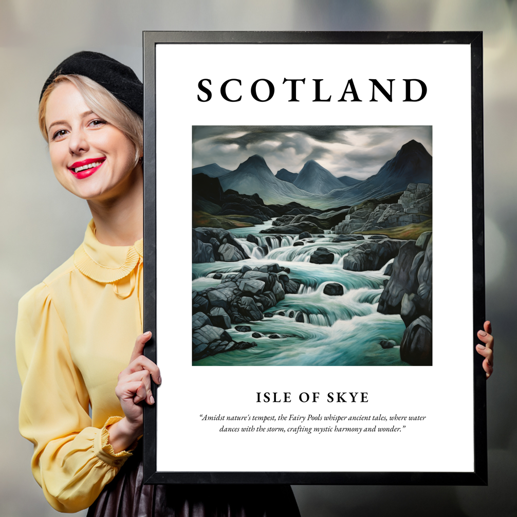 Person holding a poster of Isle of Skye