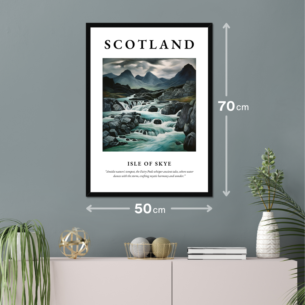 Poster of Isle of Skye hanging on a wall