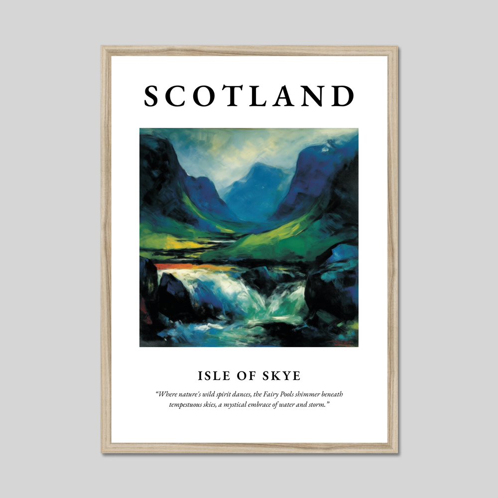 Poster in a natural frame with the word Scotland