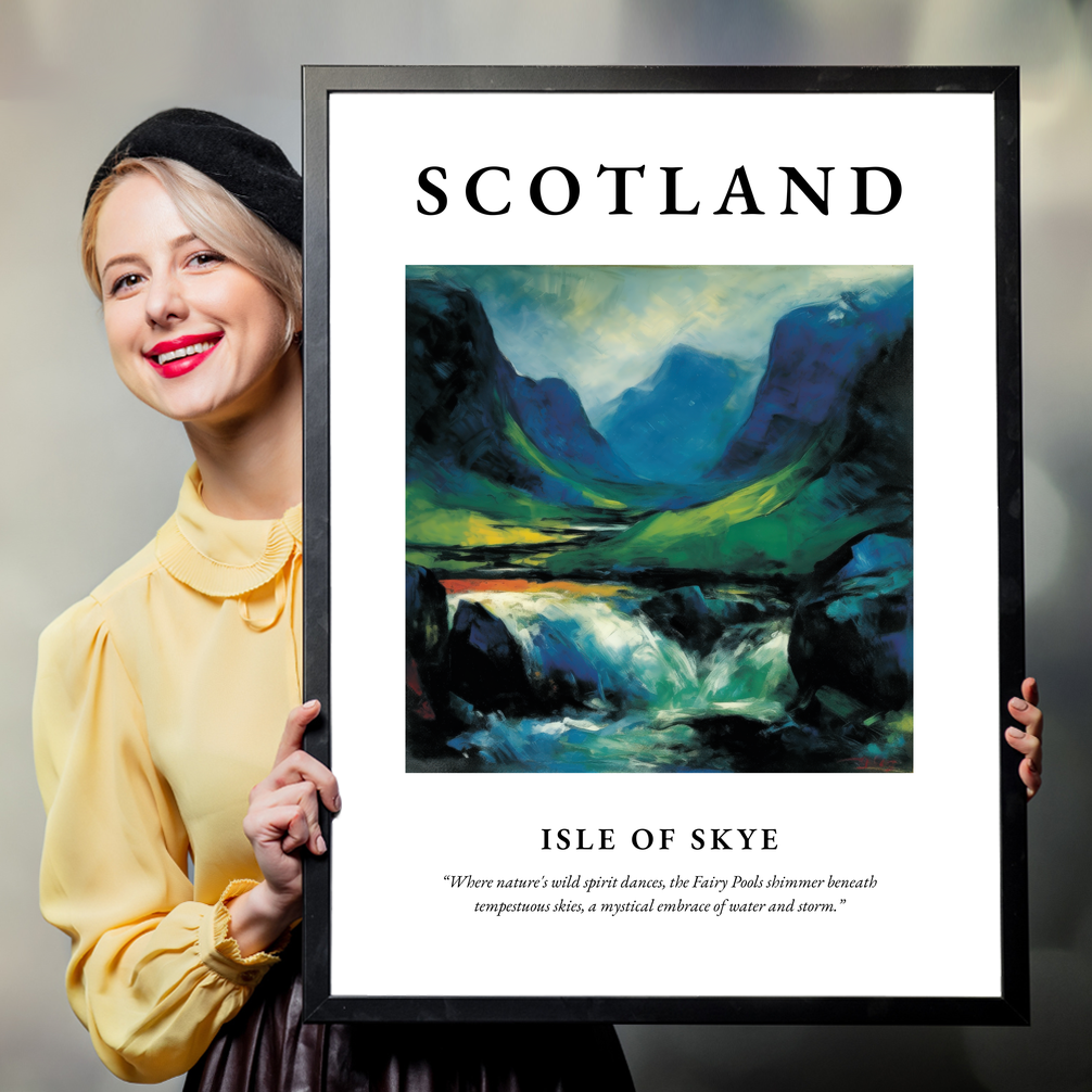 Person holding a poster of Isle of Skye