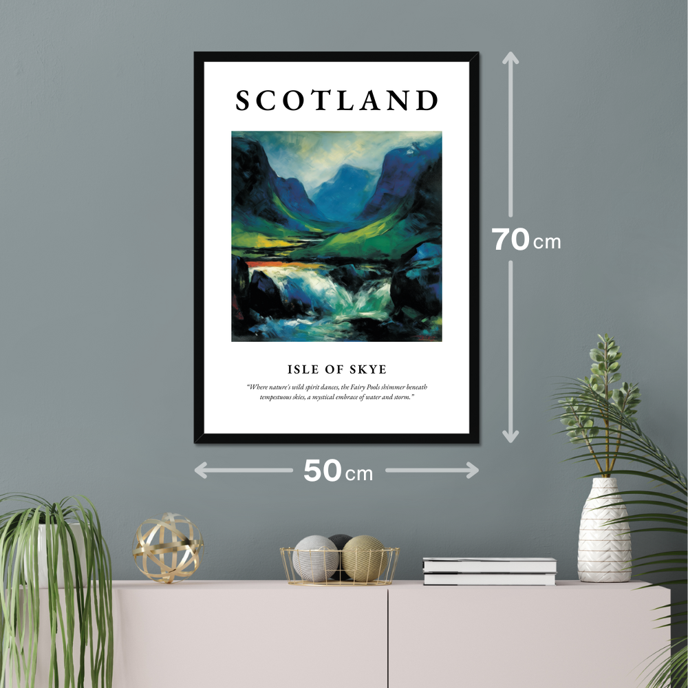 Poster of Isle of Skye hanging on a wall