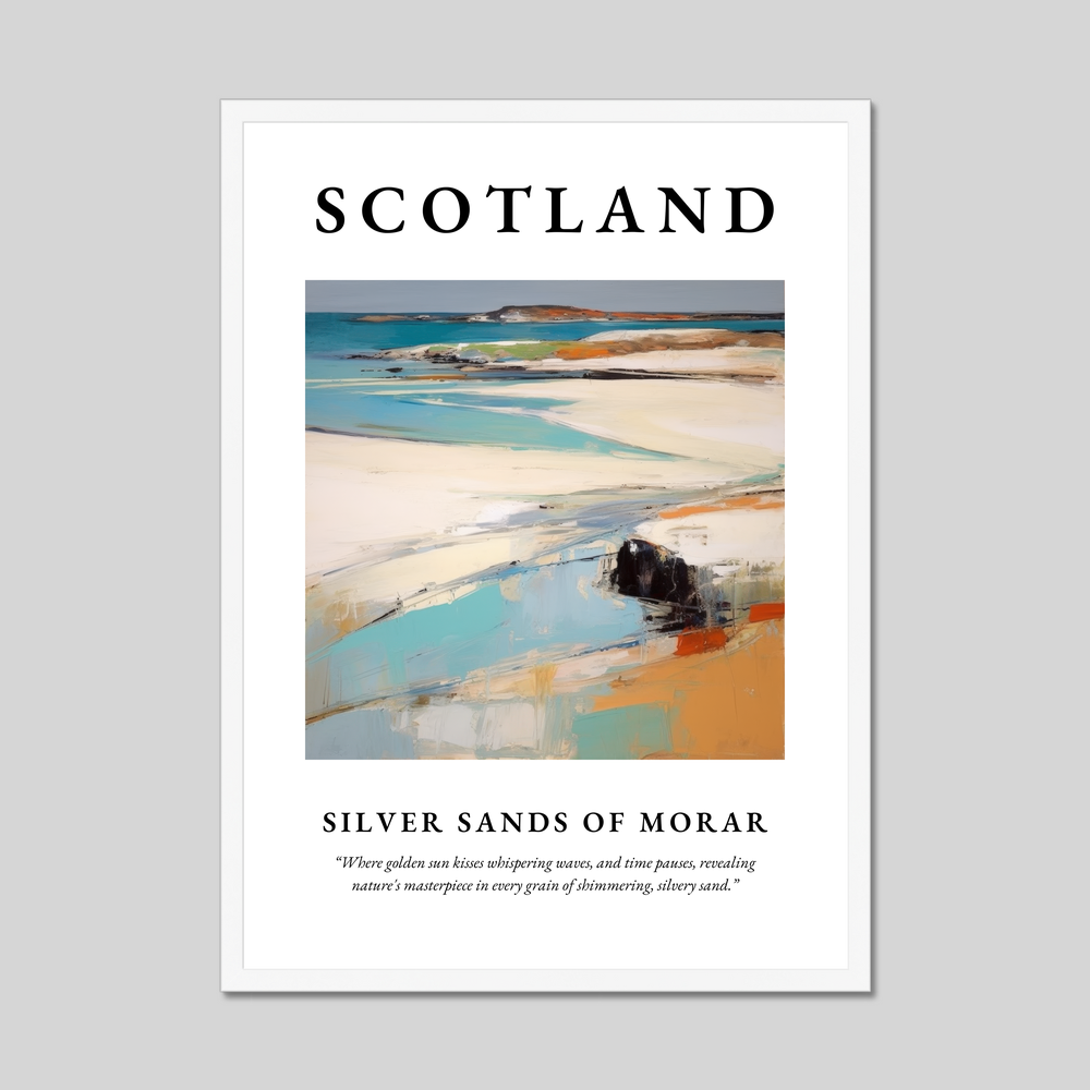 Poster in a white frame with the word Scotland