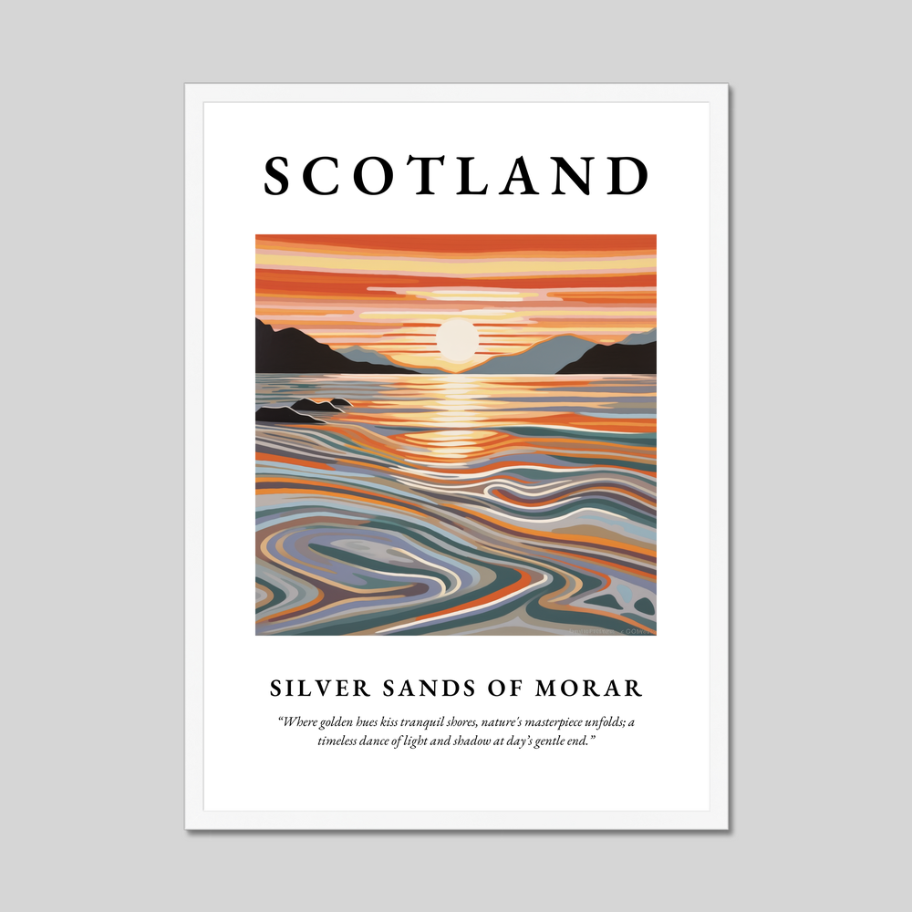 Poster in a white frame with the word Scotland