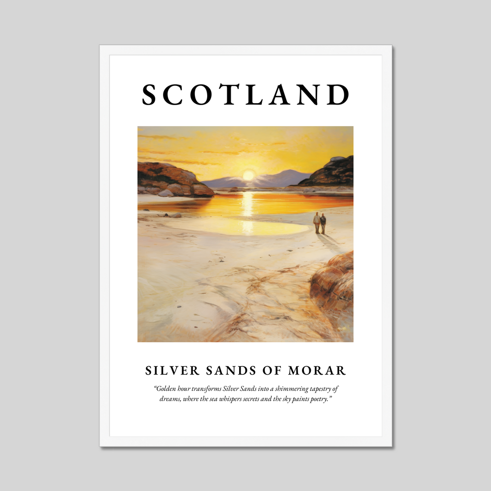 Poster in a white frame with the word Scotland