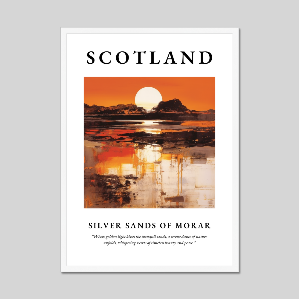 Poster in a white frame with the word Scotland