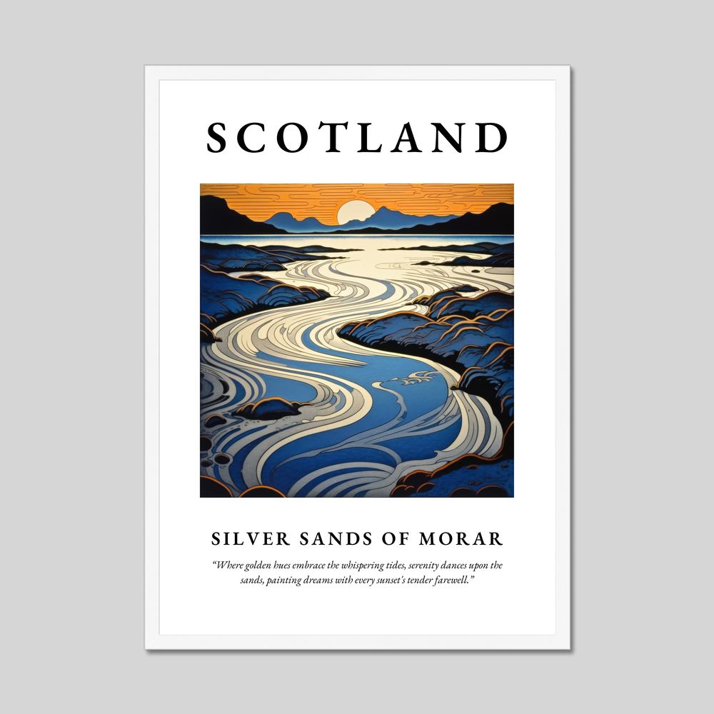 Poster in a white frame with the word Scotland