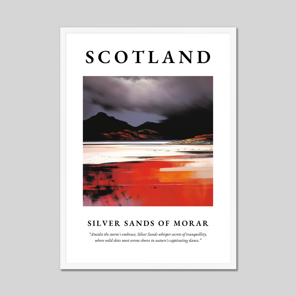 Poster in a white frame with the word Scotland