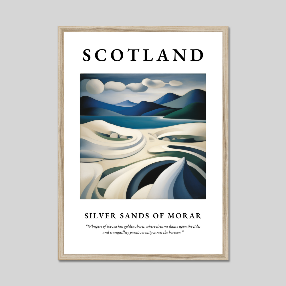 Poster in a natural frame with the word Scotland